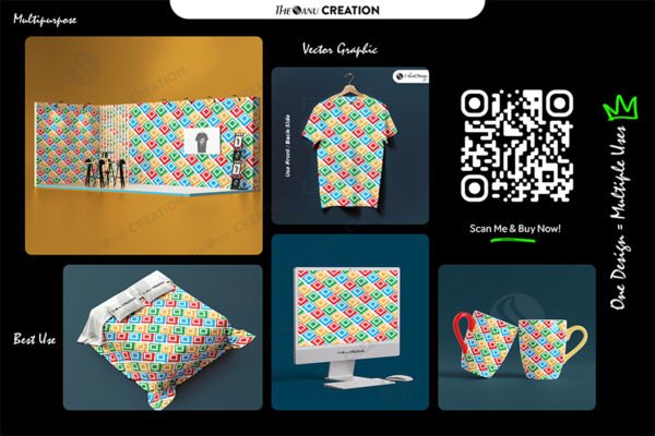 Color Grid ✦ Playful Colorful Square Tile Pattern Design - Image 2