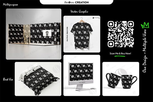 Pixel Pulse ✦ Modern Square & Triangle Geometric Pattern - Image 2