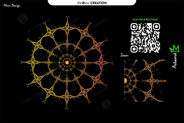 Radiant Orbit ✦ Gradient Mandala Style Decorative Vector Artwork