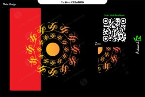 Solar Bloom ✦ Bold Abstract Gradient Artwork with Red Accent
