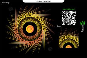 Fire Spin ✦ Fiery Abstract Circular Line Art Design
