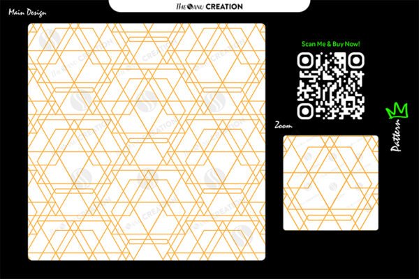 Hexa Line Maze ✦ Elegant Orange Geometric Line Pattern Design
