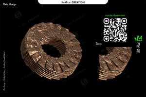 Bronze Coil Fusion – 3D Sculptural Abstract Vector Art