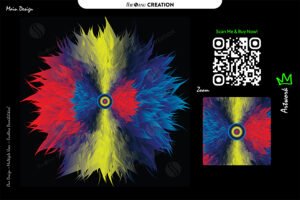 Explosive Burst Vector Artwork in Red Blue Yellow – Modern Abstract Design