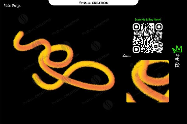Fur Glow Abstract Line Art – Vibrant Gradient Vector Design