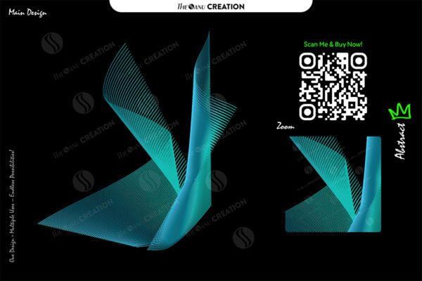 Futuristic Wave Vector – Modern Teal Line Art for Digital Branding & Posters
