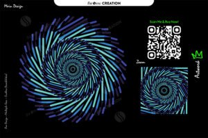 Hypnotic Spiral Spin – Abstract Blue Vector Artwork for Digital & Print Media
