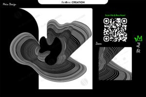 Monochrome Spiral Vector Art — Modern Abstract Line Flow Design