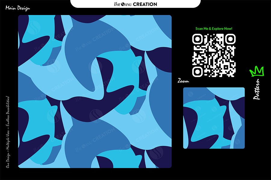 Abstract Blue Wave Pattern – Modern Flowing Design