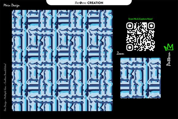 Cool Ice Flow Geometric Pattern – Modern Blue Abstract Vector Design