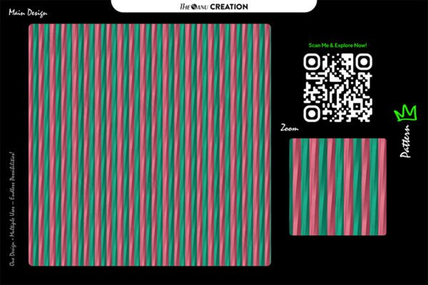 Coral Forest – Watercolor-Inspired Vertical Stripe Pattern