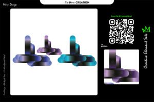 Dual-Tone Gradient Abstract Shapes Set – Futuristic Creative Elements
