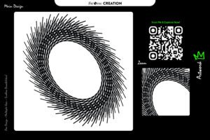 Elliptical Spiked Ring – High-Contrast Abstract Vector