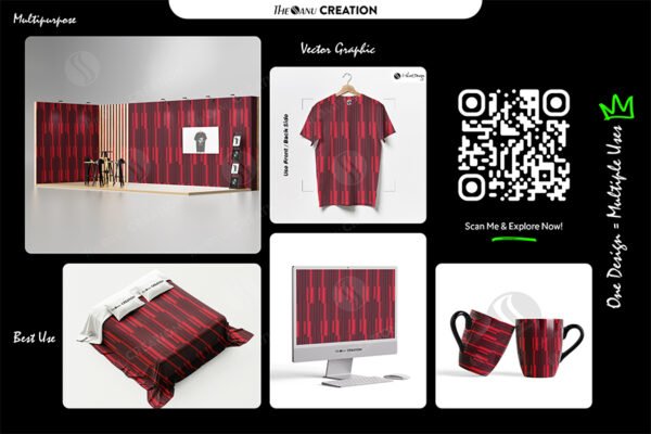 Crimson Flow – Metallic Red Gradient Pattern - Image 2
