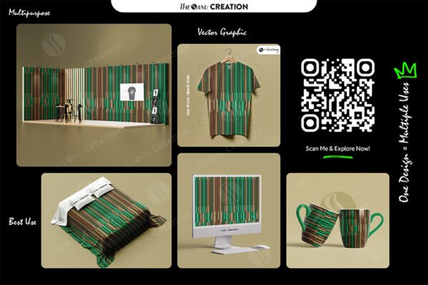 Emerald & Gold Luxe Metallic Pattern – Premium Gradient Design - Image 2