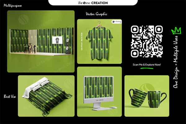 Fresh Forest Geometric Pattern – Modern Nature-Inspired Design - Image 2