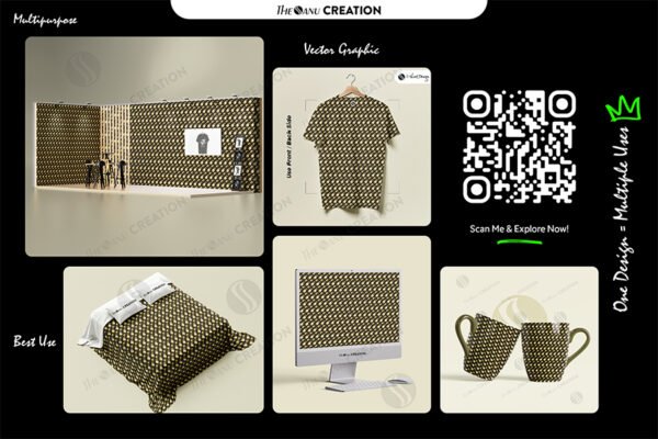 Golden Mesh Weave Pattern – Luxury Seamless Geometry - Image 2