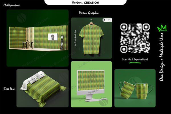 Jungle Pulse – Tropical Gradient Stripe Pattern in Earthy Tones - Image 2