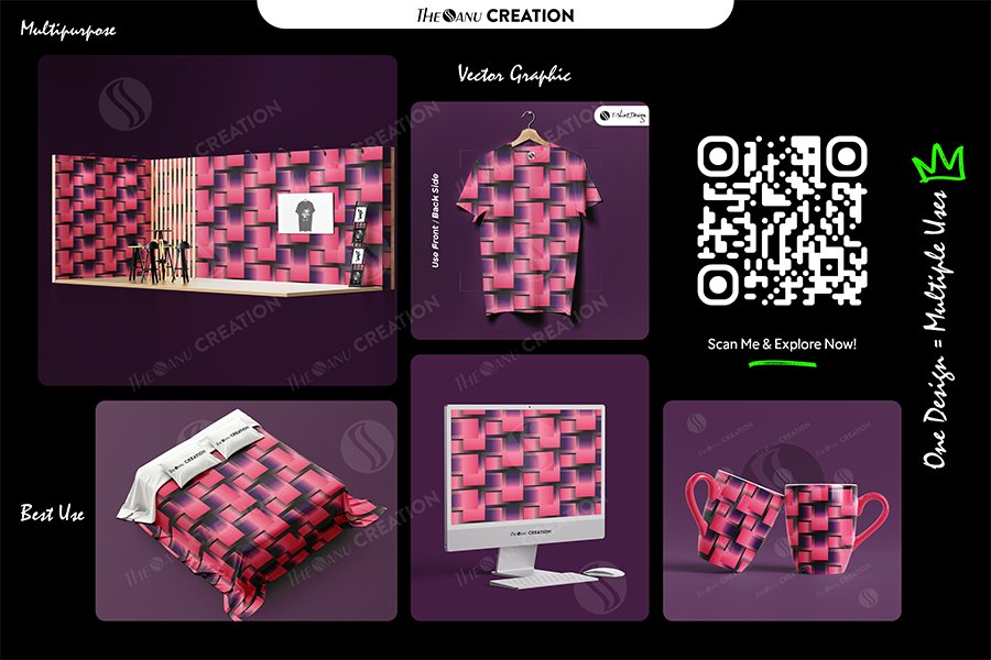 Gallery Image of Pink & Purple Gradient Blocks Pattern – Modern Geometric Design