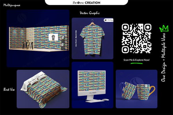 Neo Blocks – Modern Digital Stripe Pattern - Image 2