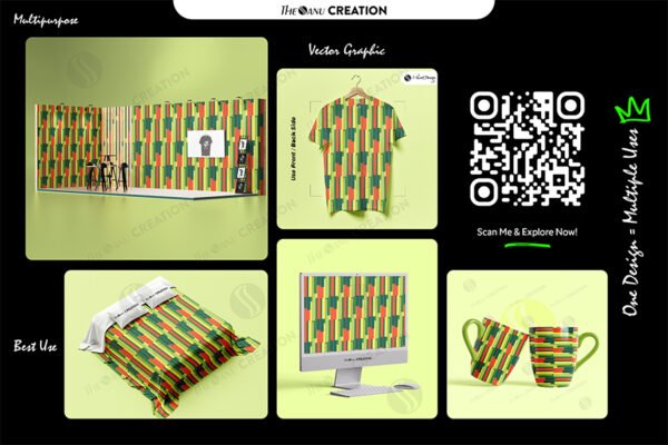 Retro Blocks – Abstract Vertical Geometry Pattern - Image 2