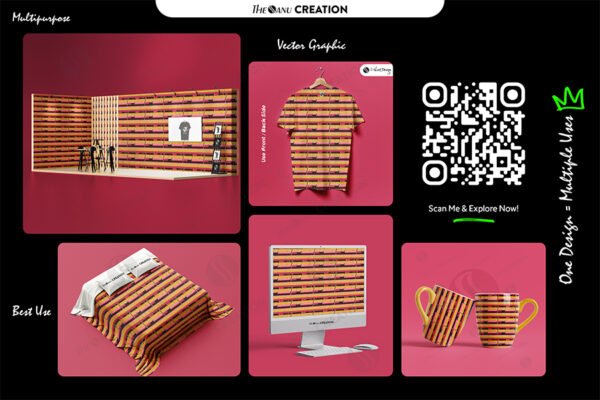 Retro Heat Lines – Modern Stripe Pattern - Image 2