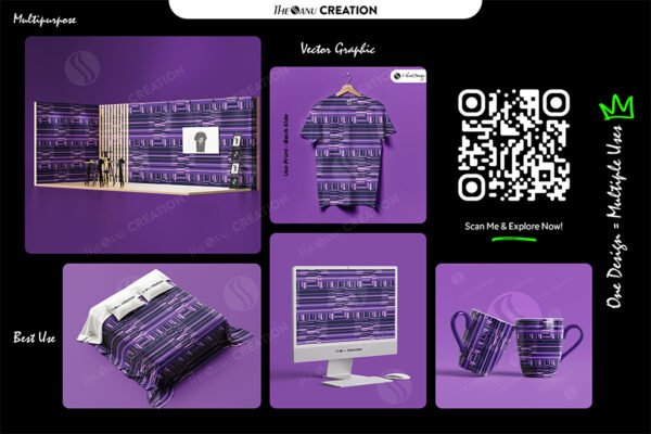 Royal Violet & Midnight Metallic Pattern – Premium Gradient Design - Image 2