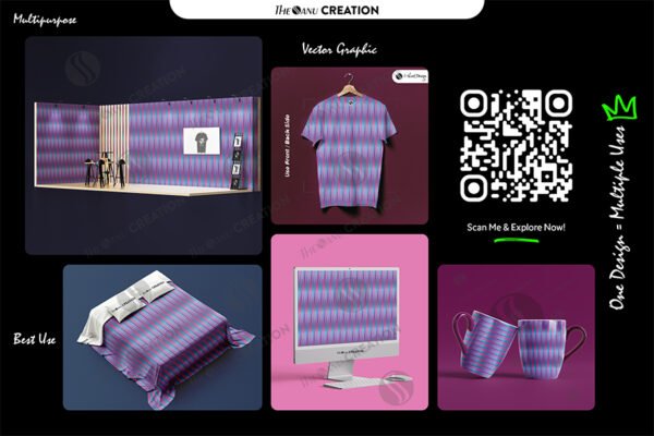 Vibrant Echo – Energetic Stripe Pattern with Neon Gradients - Image 2
