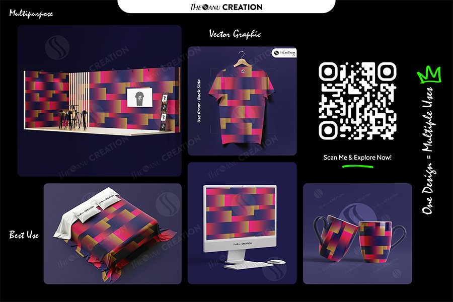 Gallery Image of Vibrant Gradient Bar Pattern – Premium Abstract Design