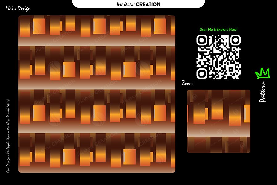 Golden Amber & Brown Gradient Blocks Pattern – Luxurious Seamless Design