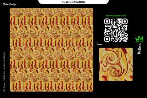 Golden Flame Swirl Pattern – Elegant Red & Yellow Abstract Vector Design