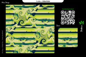 Lime Wave Stripes Pattern – Fresh Green & Navy Abstract Vector Design