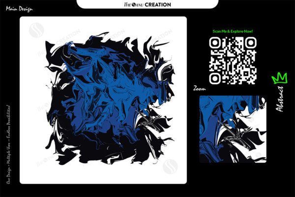 Midnight Abyss – Blue Fluid Abstract Vector Artwork