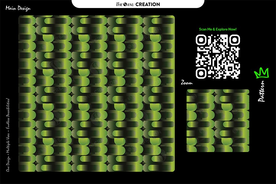 Neon Green Rounded Bars Pattern – Bold Modern Gradient Geometry