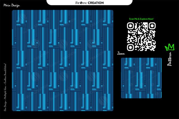 Neon Grid Weave – Metallic Blue Pattern
