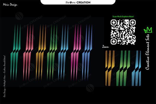 Neon Strikes – Gradient Line Element Set for Dynamic Visual Impact