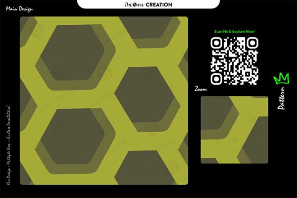 Olive Hexagon Geometric Pattern – Modern Minimalist Vector Design