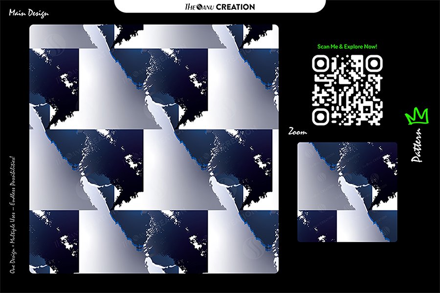 Silver & Navy Gradient Abstract Block Pattern – Modern Creative Design