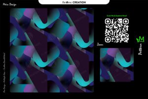 Aqua Midnight Curveflow Pattern – Premium Multi-Use Abstract Vector Artwork