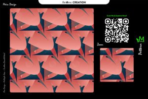 Coral–Navy Abstract Blade Flow Pattern – Premium Vector Design