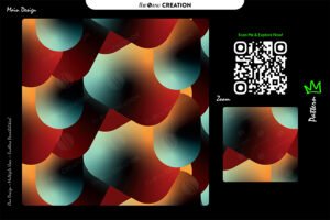 Crimson Teal Curveflow Pattern – Premium Multi-Use Abstract Vector Artwork