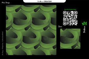 Emerald Flow Curve Pattern – Premium Abstract Vector