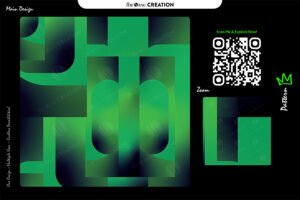 Emerald Gradient Cutout Geometry Pattern – Premium Vector