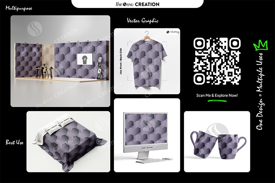 Gallery Image Monochrome 3D Geometric Depth Pattern – Premium Multi-Use Vector