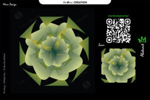 Green Abstract Swirl Blossom – Premium Vector