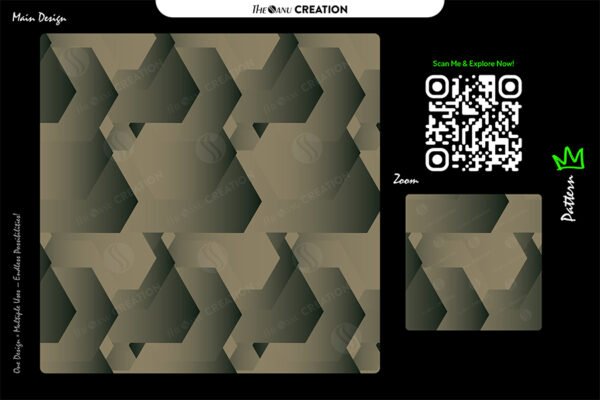 Olive 3D Hexagonal Layered Depth Pattern – Premium Multi-Use Vector ...