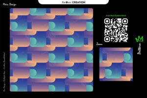 Sunset Aqua Gradient Blocks Pattern – Premium Vector Design