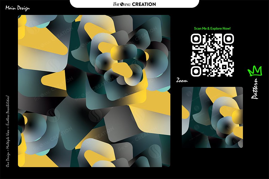 Teal Amber Clusterform Pattern – Premium Multi-Use Abstract Vector Artwork