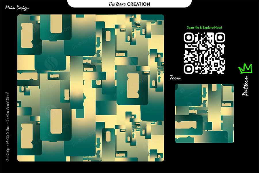 Teal Matrix Gradient Pattern – Premium Multi-Use Abstract Vector Artwork