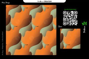 Amber Sage Flow Pattern – Warm Orange & Muted Green Seamless Abstract Surface Design